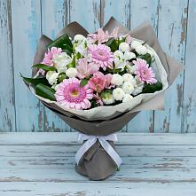 Букет цветов из:  Герберы, Альстромерии и Хризантемы #REPLACE_PRED# Шелкозаводской