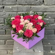 Цветочная композиция из Розы в коробке в Шелкозаводской