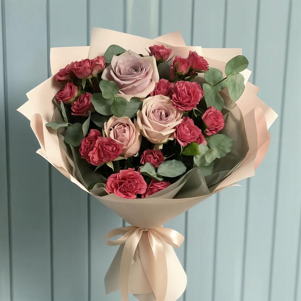 Букет цветов из: Гвоздики и Розы в Шелкозаводской