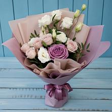 Букет цветов из:  Розы и Лизиантусы в Шелкозаводской