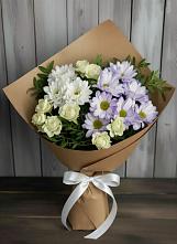 Букет цветов из:  Хризантемы и Розы в Шелкозаводской