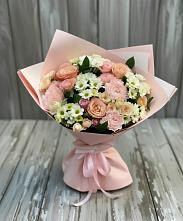 Букет цветов из:  Гвоздики, Розы и Хризантемы в Шелкозаводской