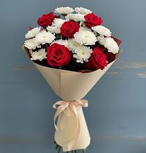 Букет цветов из:  Розы и Хризантемы в Шелкозаводской
