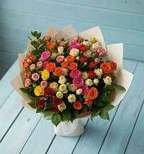 Букет Микс из разноцветных кустовых роз #REPLACE_PRED# Шелкозаводской